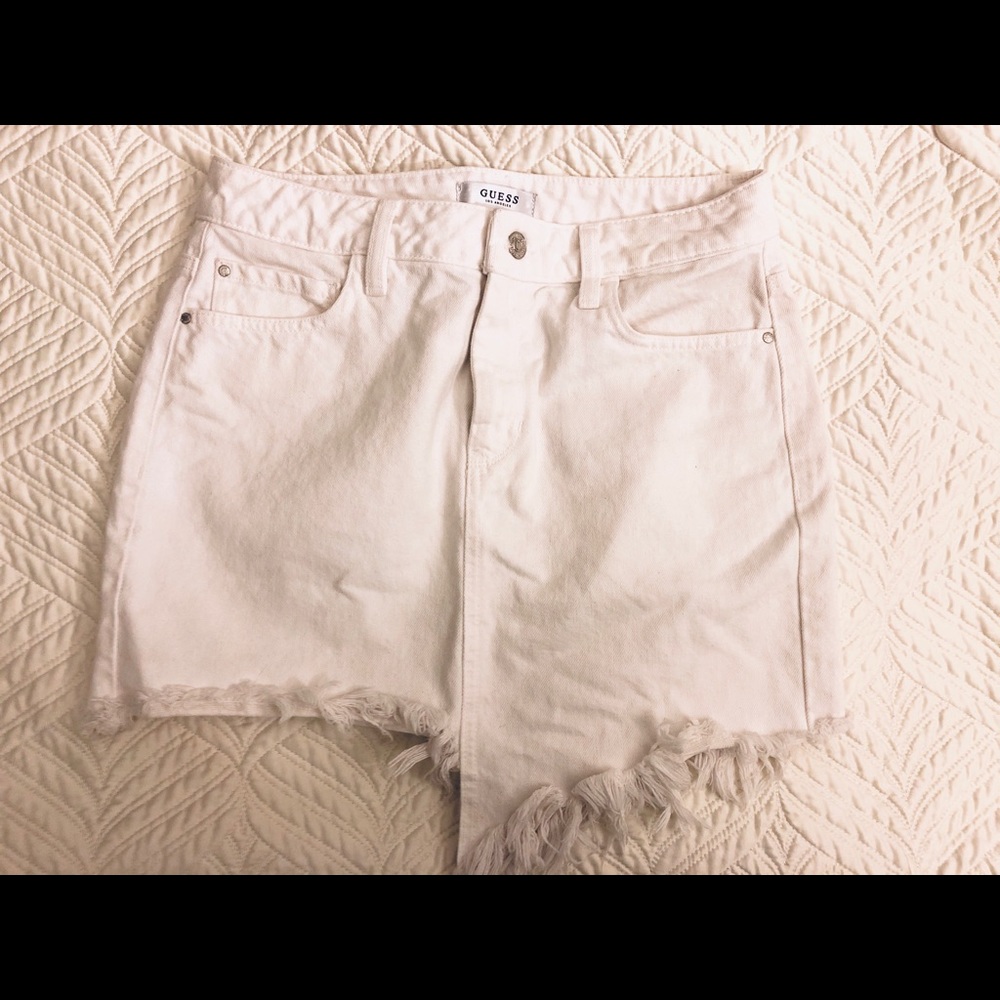 Guess White Asymmetrical Skirt